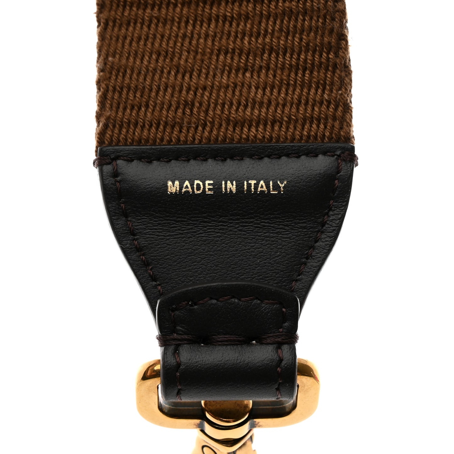 Ribbon Vitello Century FF 1974 Flat Studded Strap You Fango Marrone Ebano