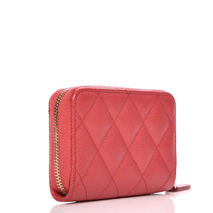 Chanel Caviar Quilted Zip Coin Purse Dark Pink 3 of 8