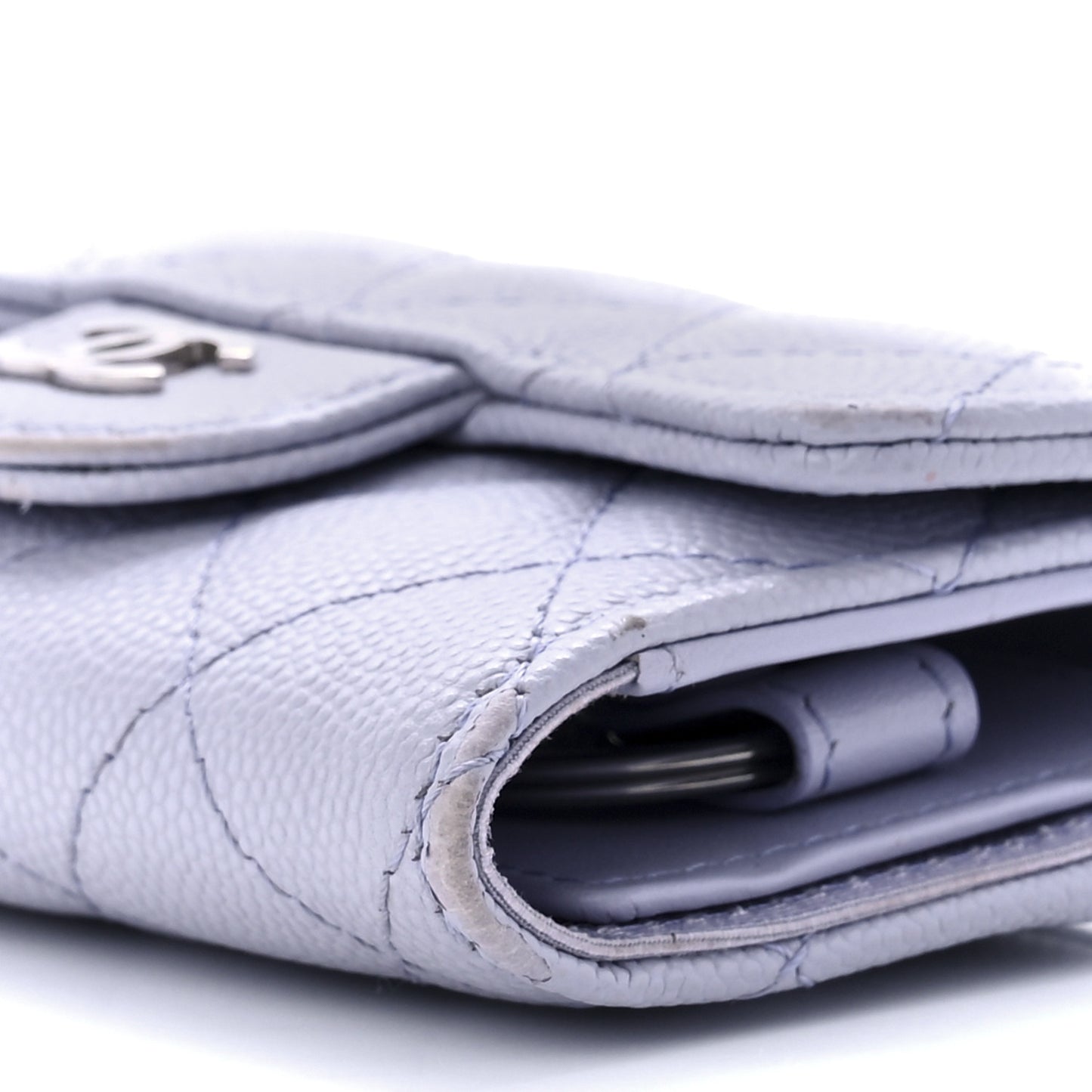 Caviar Quilted Classic 4 Key Holder Wallet Light Purple