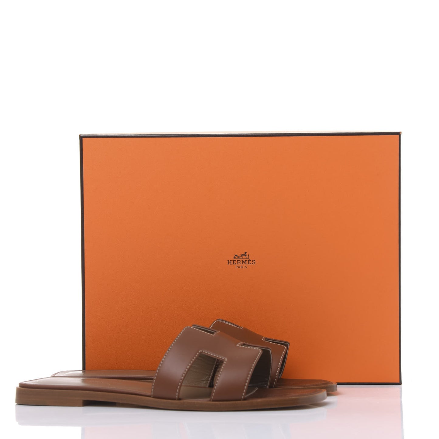 Box Calfskin Oran Sandals 38 Gold