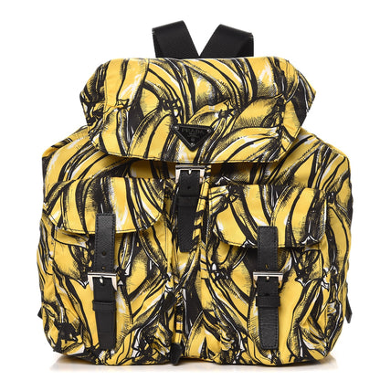 Prada Tessuto Nylon Medium Banana Print Backpack Giallo Dis Banana 1 of 8
