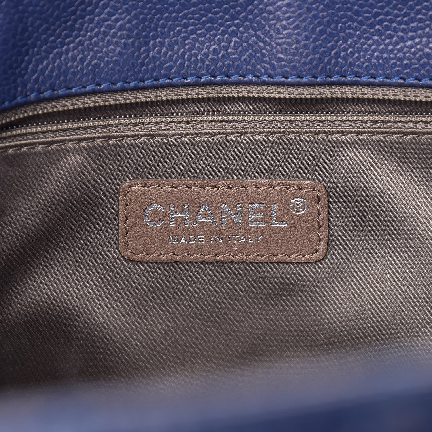Chanel Caviar Quilted Grand Shopping Tote GST Dark Blue 6 of 12
