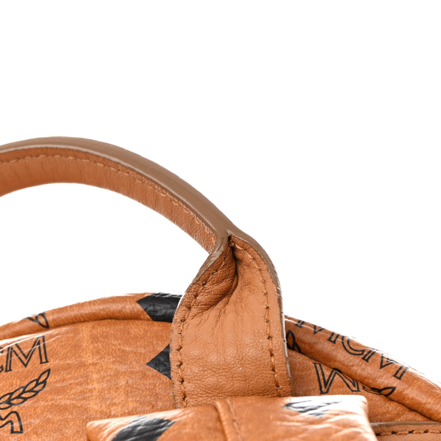 MCM Visetos Studded Medium Stark M Backpack Cognac 16 of 19