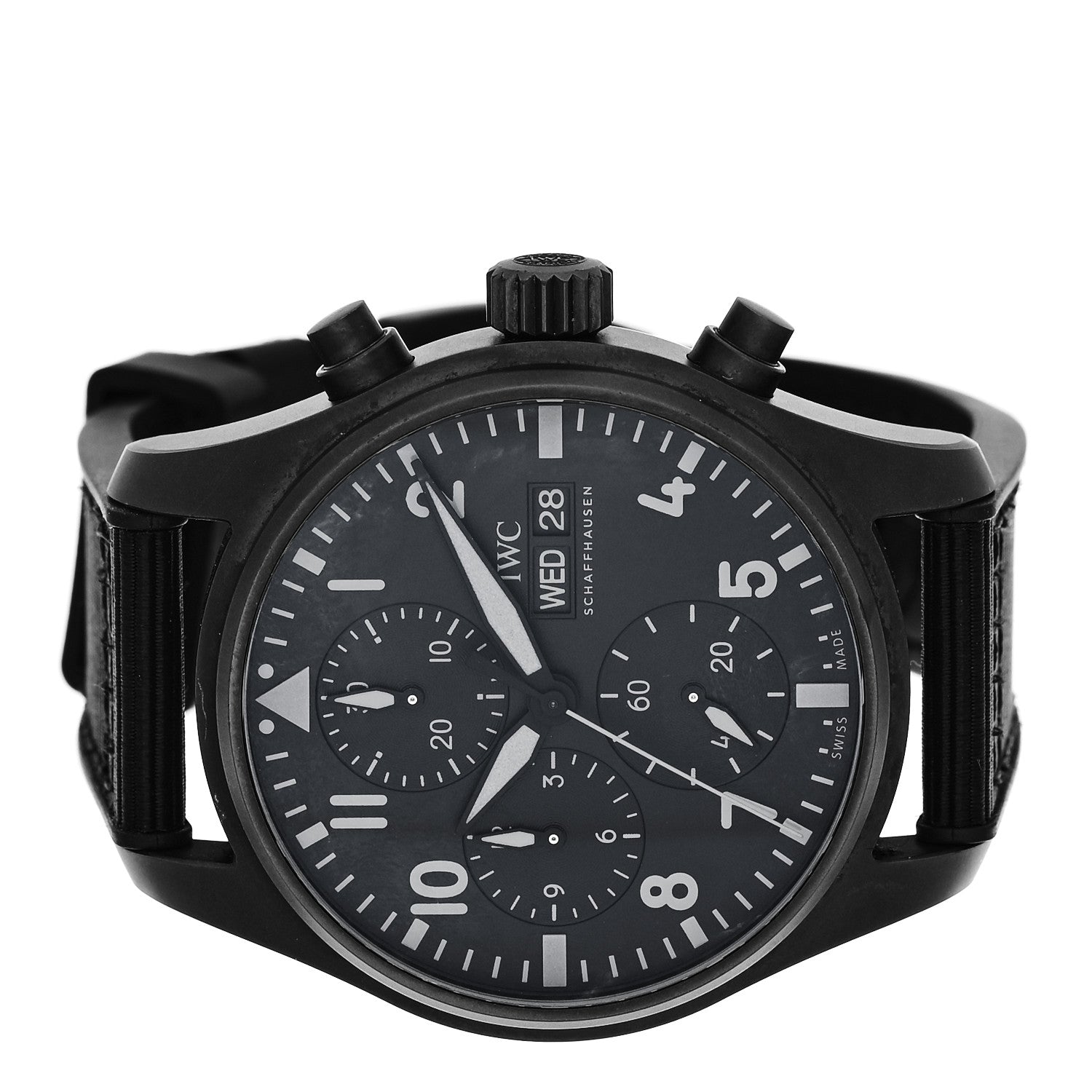 IWC Ceramic Titanium Textile 41mm Pilot Top Gun Chronograph Automatic Watch Black IW388106 2 of 5