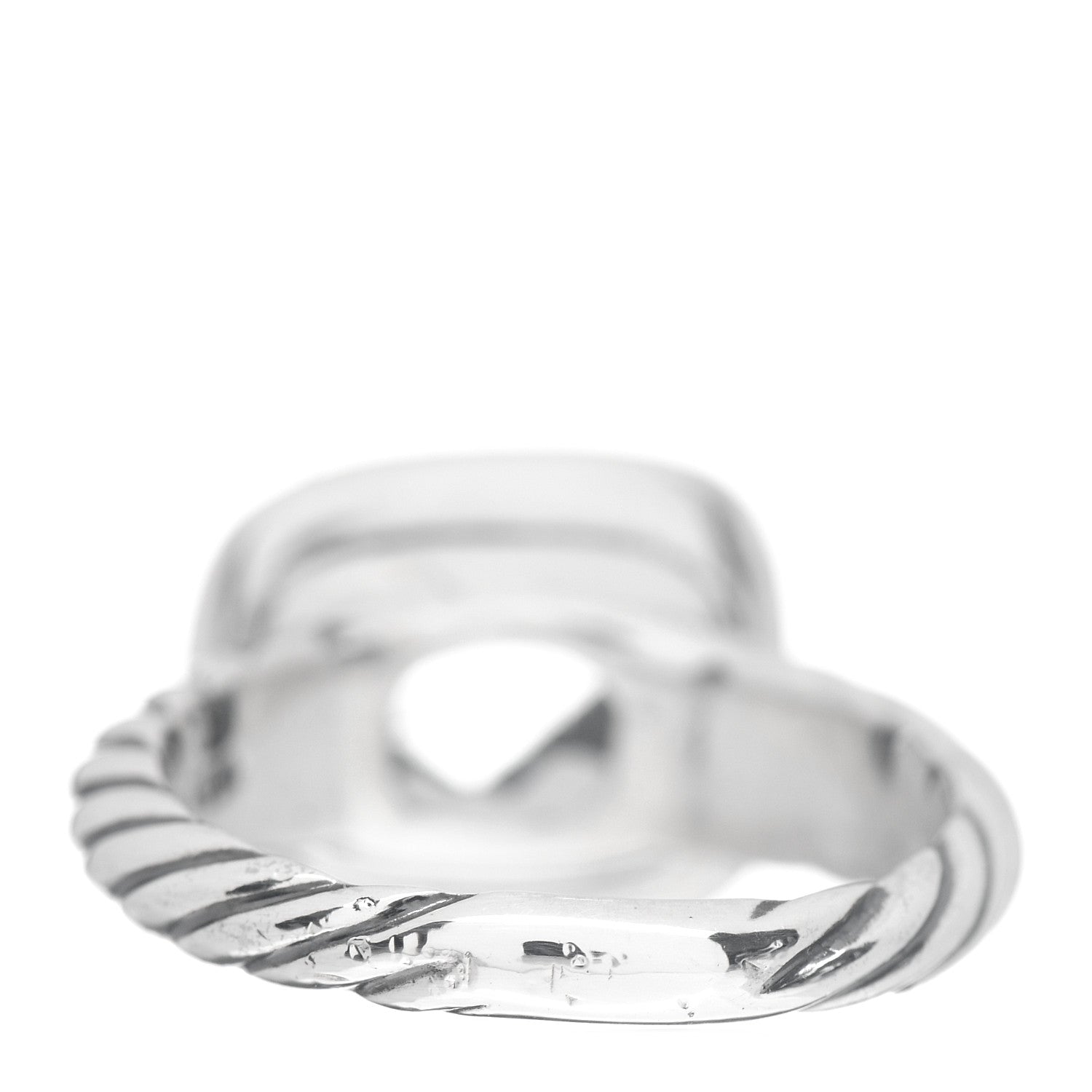 David Yurman Sterling Silver Diamond Prasiolite 10mm Noblesse Ring 50 5.5 4 of 5