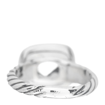 David Yurman Sterling Silver Diamond Prasiolite 10mm Noblesse Ring 50 5.5 4 of 5