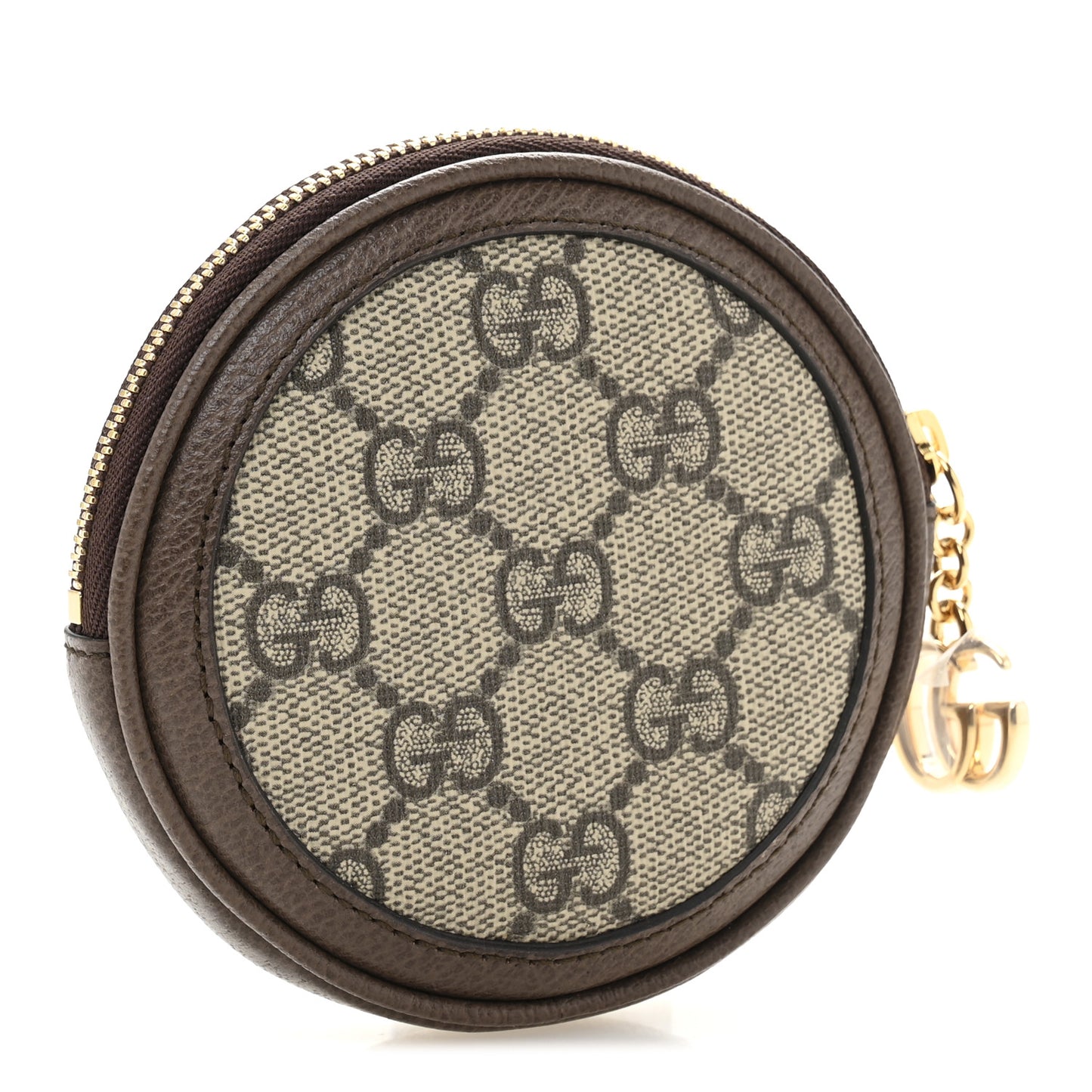 GG Supreme Monogram Web Ophidia Round Coin Purse Beige New Acero