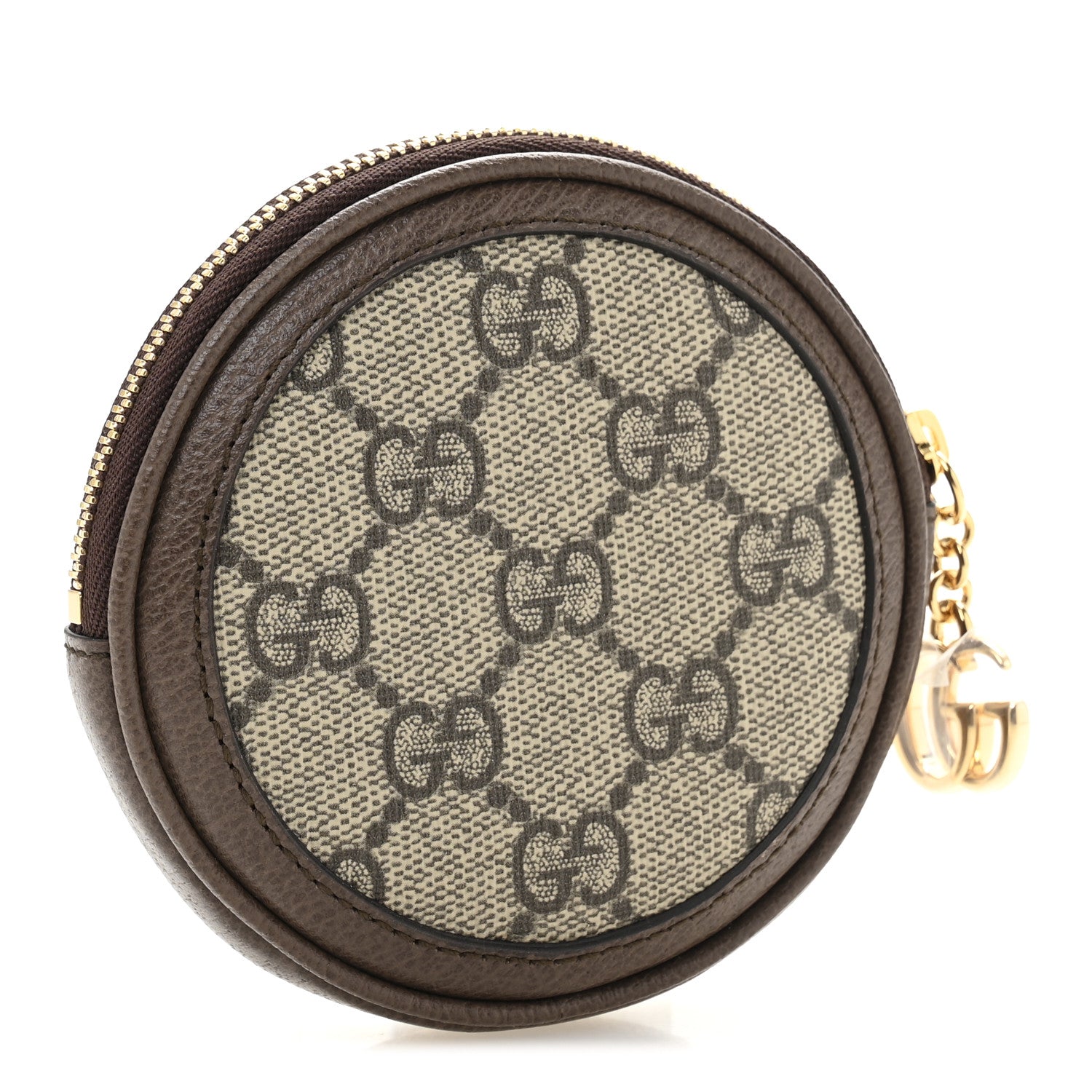 Gucci GG Supreme Monogram Web Ophidia Round Coin Purse Beige New Acero 3 of 8