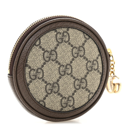 Gucci GG Supreme Monogram Web Ophidia Round Coin Purse Beige New Acero 3 of 8