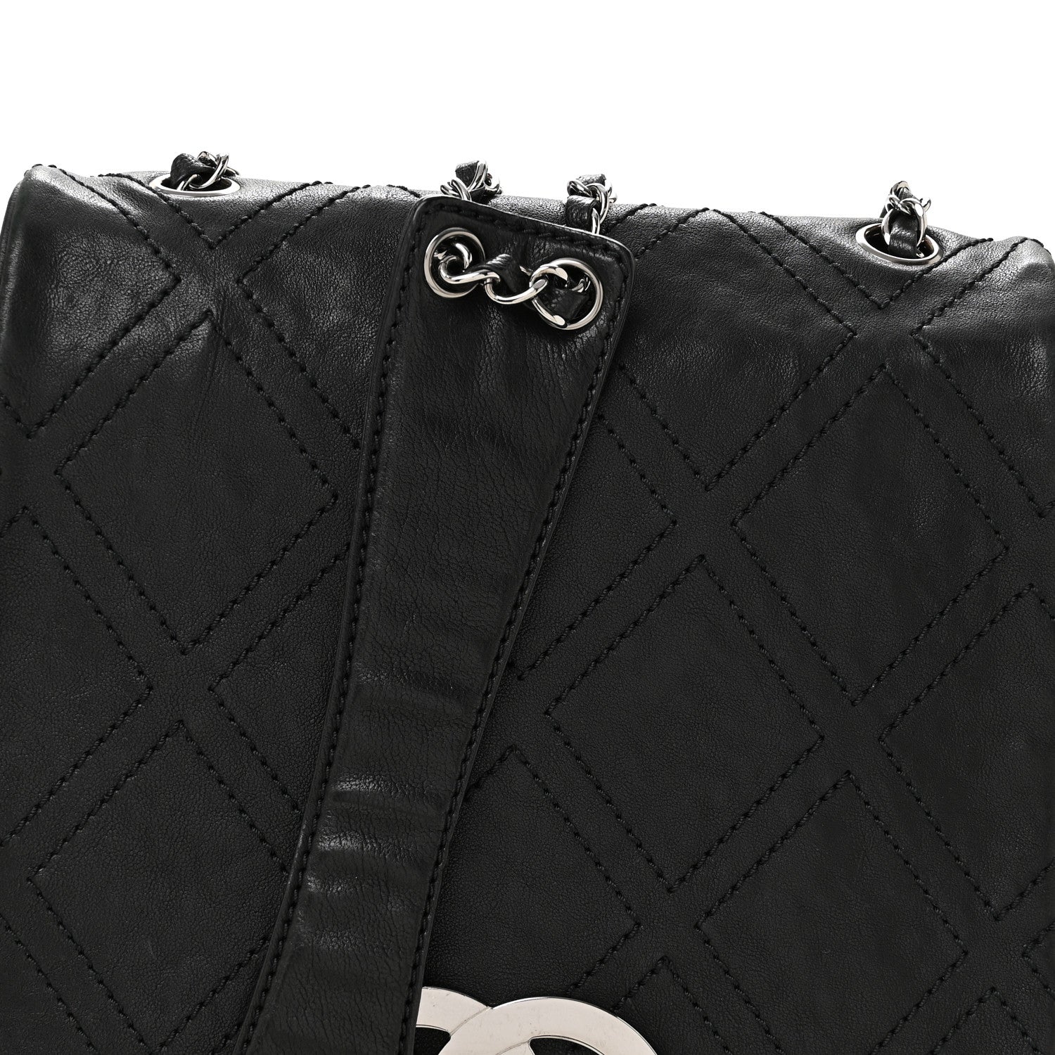 Chanel Calfskin Diamond Stitch Large Messenger Black 8 of 15