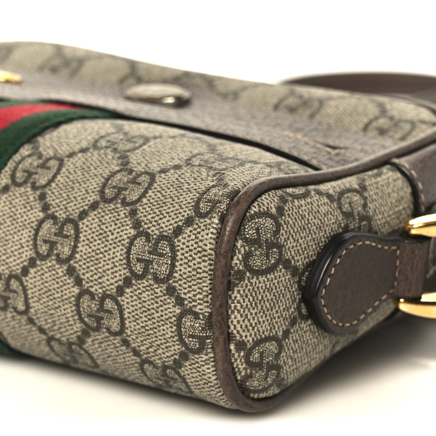 GG Supreme Monogram Web Mini Ophidia Shoulder Bag Brown