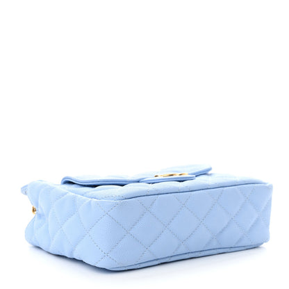 Chanel Caviar Quilted Small Wavy CC Hobo Light Blue 3 of 7