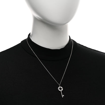 Tiffany 18K White Gold Diamond Atlas Pierced Key Pendant Necklace 2 of 4