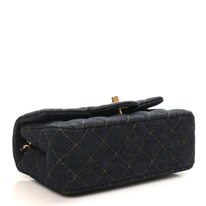Chanel Denim Quilted Mini Rectangular Flap Dark Blue 4 of 11