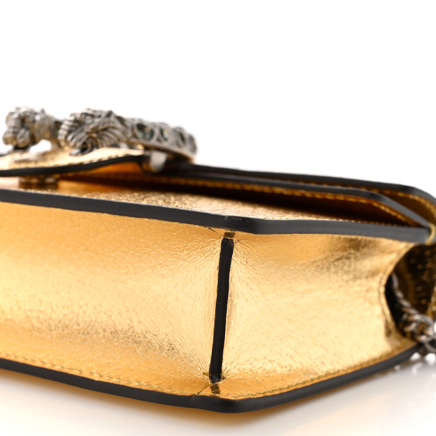 Metallic Calfskin Super Mini Dionysus Shoulder Bag Gold