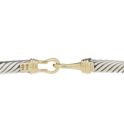 David Yurman Sterling Silver 14K Yellow Gold 5mm Cable Classic Buckle Bracelet 3 of 3