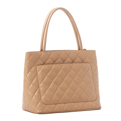 Chanel Caviar Quilted Medallion Tote Beige 2 of 9