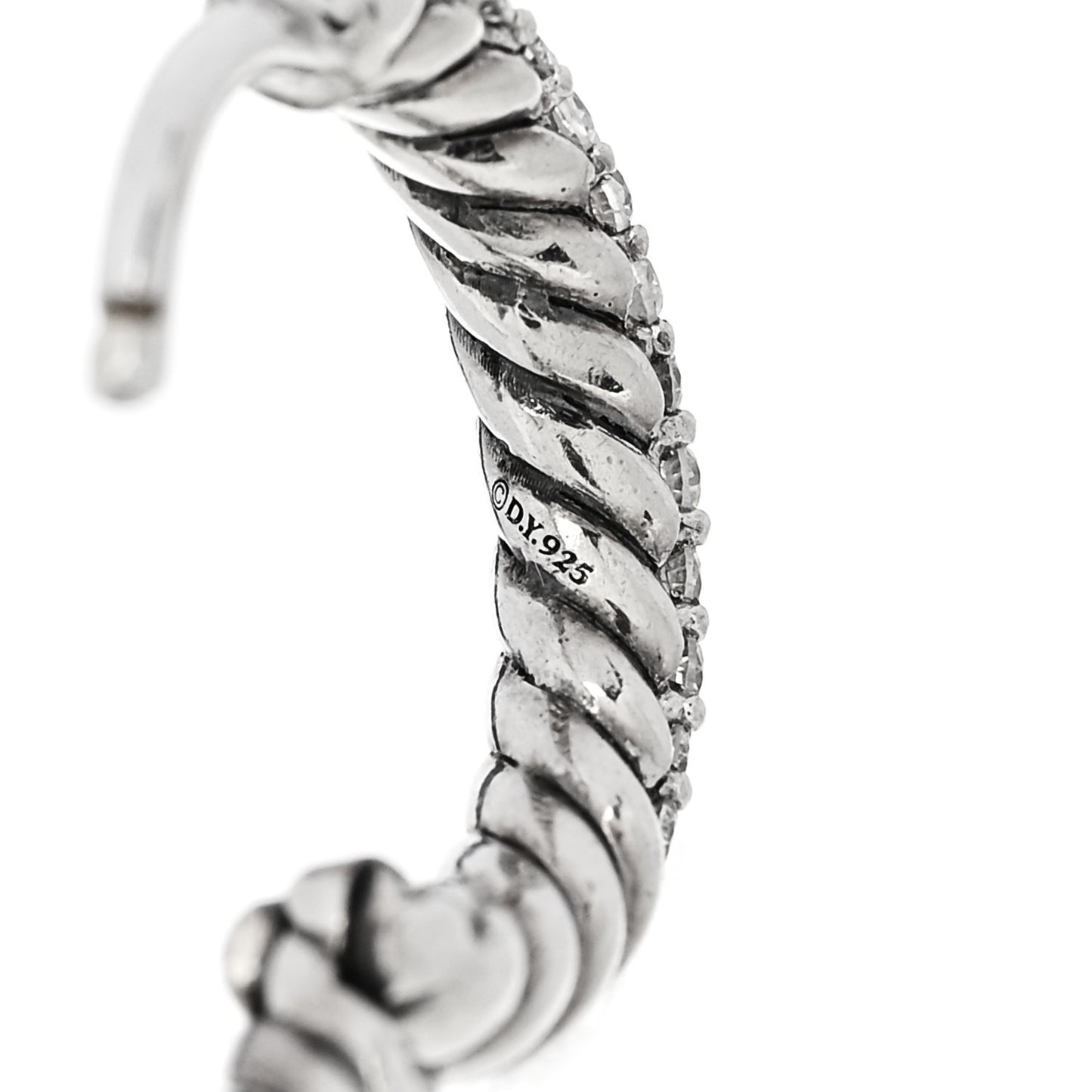 Sterling Silver Diamond Petite Pave Huggie Hoop Earrings