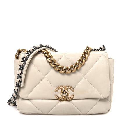Chanel Goatskin Quilted Medium Chanel 19 Flap Beige 1 of 10