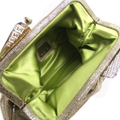 Fendi Metallic Calfskin Borderline Clutch Gold 6 of 10