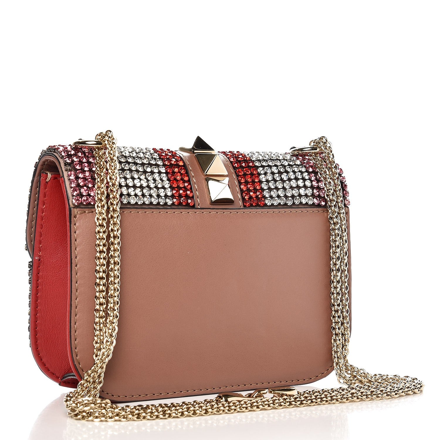 Valentino Garavani Vitello Crystal Embellished Small Glam Lock Rockstud Flap Multicolor 3 of 7