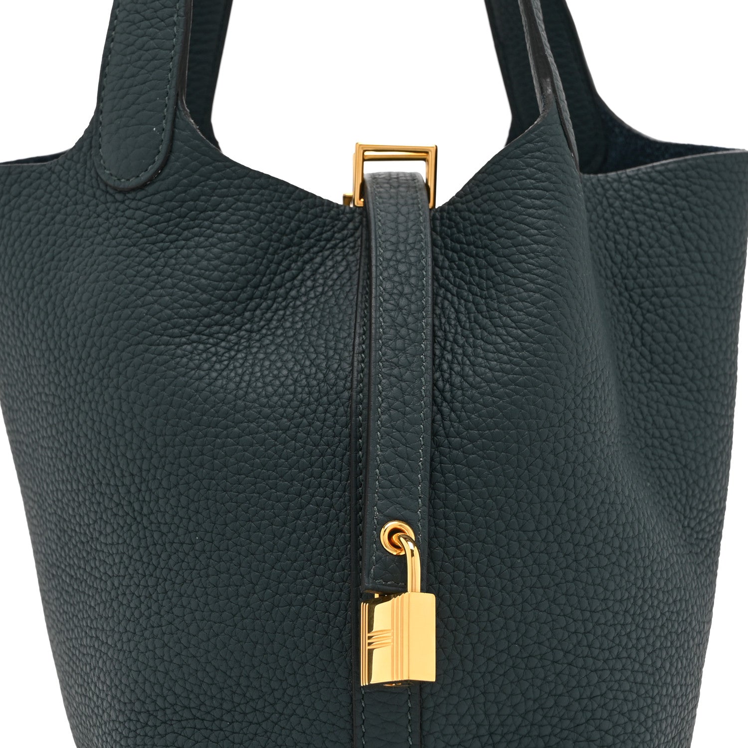 Hermes Taurillon Clemence Picotin Lock 18 PM Vert Cypress 8 of 11