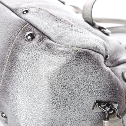 Prada Cervo Lux Bowler Bag Argento 15 of 20