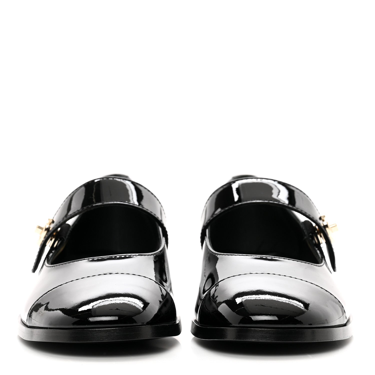 Chanel Patent Calfskin Mary Janes Flats 38.5 Black 2 of 9