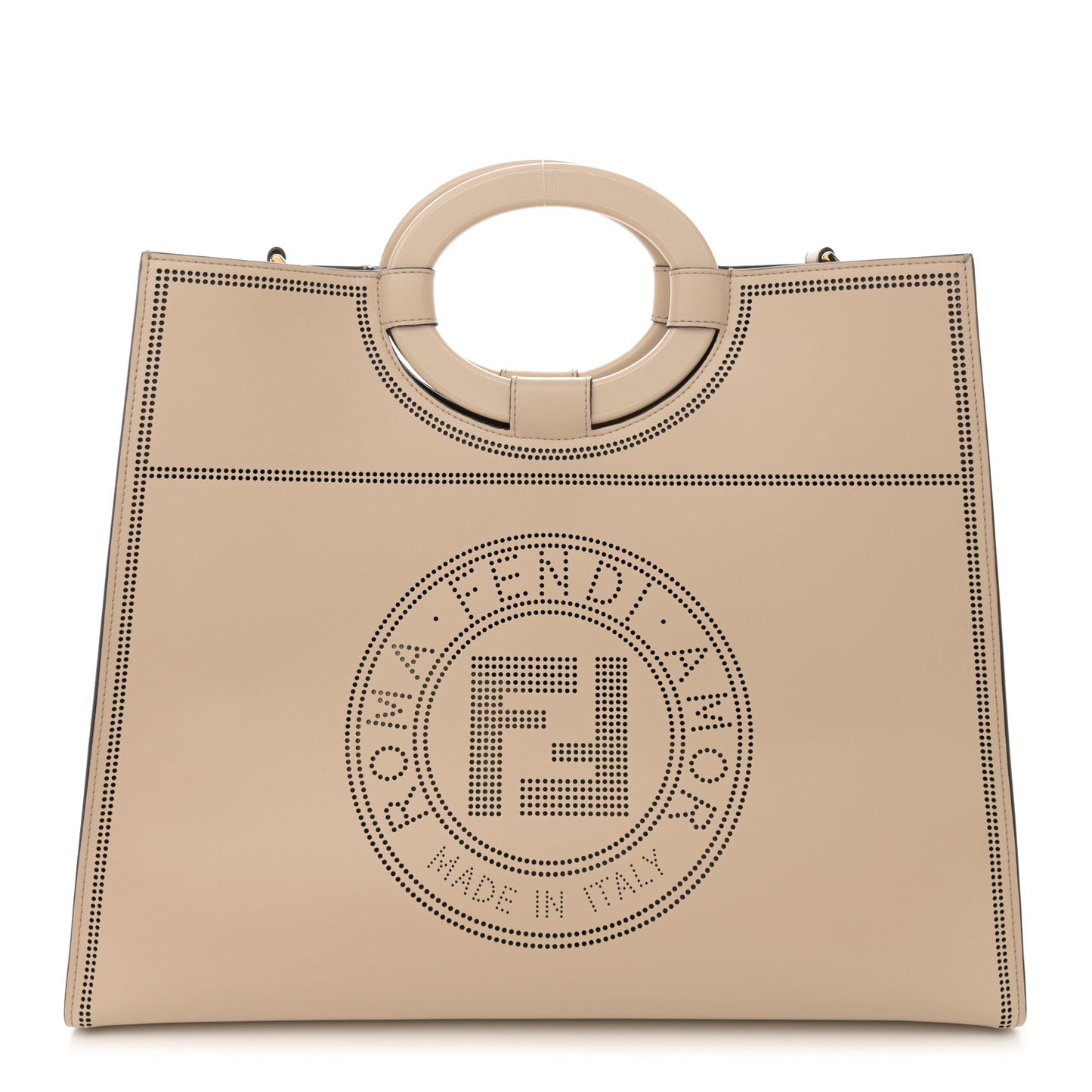 Vitello Liberty Plexiglass Stamp Patch Perforated Medium Runaway Shopper Tote Nuvola