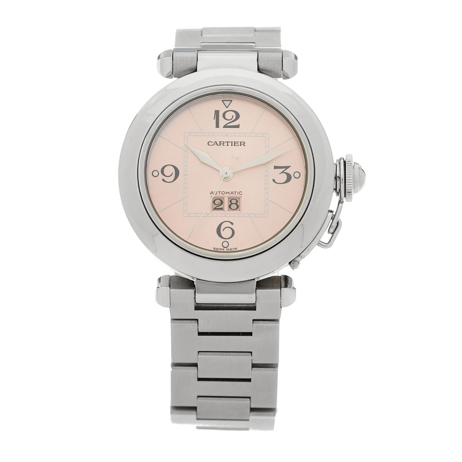 Cartier Stainless Steel 35mm Pasha C Big Date Automatic Watch Pink 1 of 4