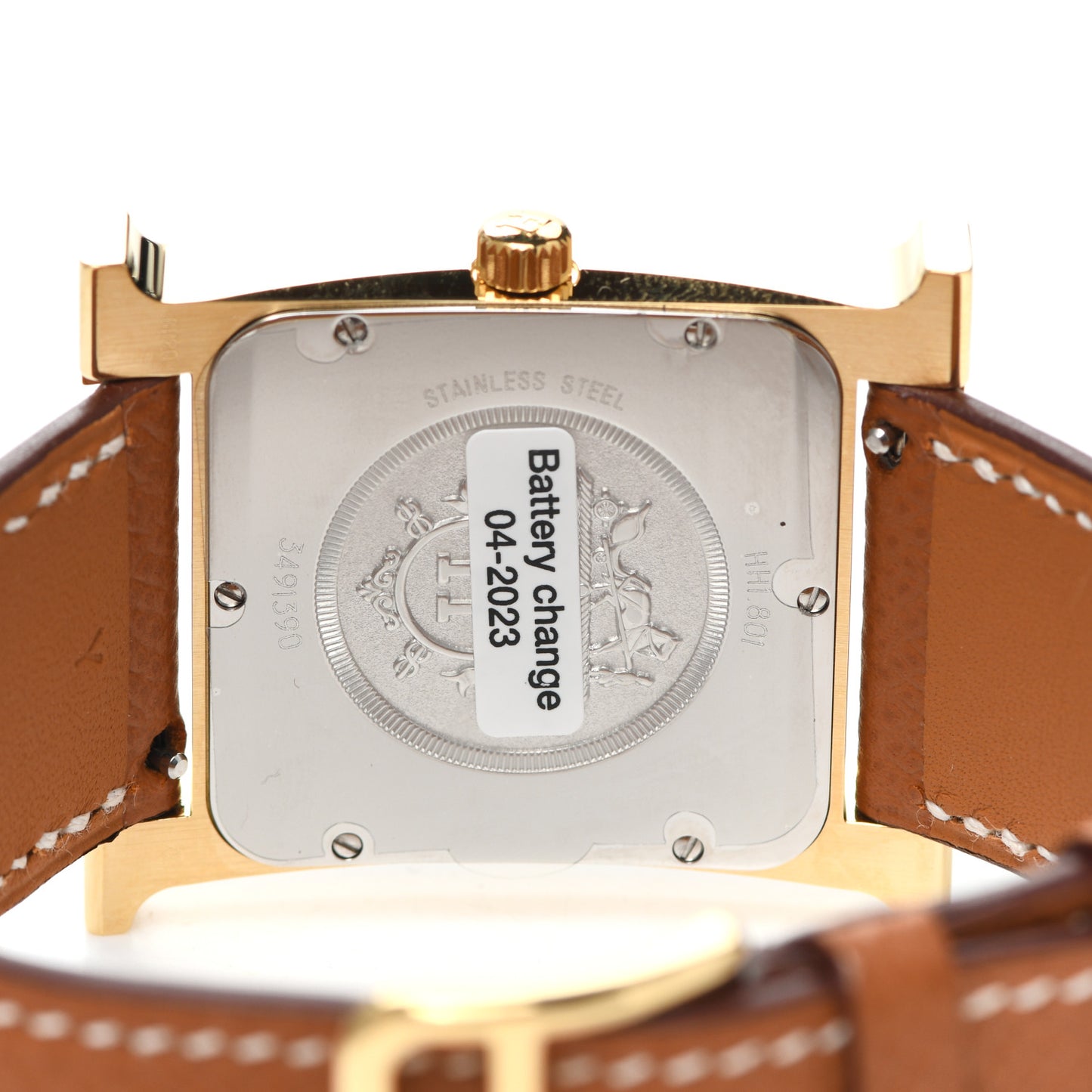 Stainless Steel Epsom 30.5mm Heure H Hour Quartz Watch Gold