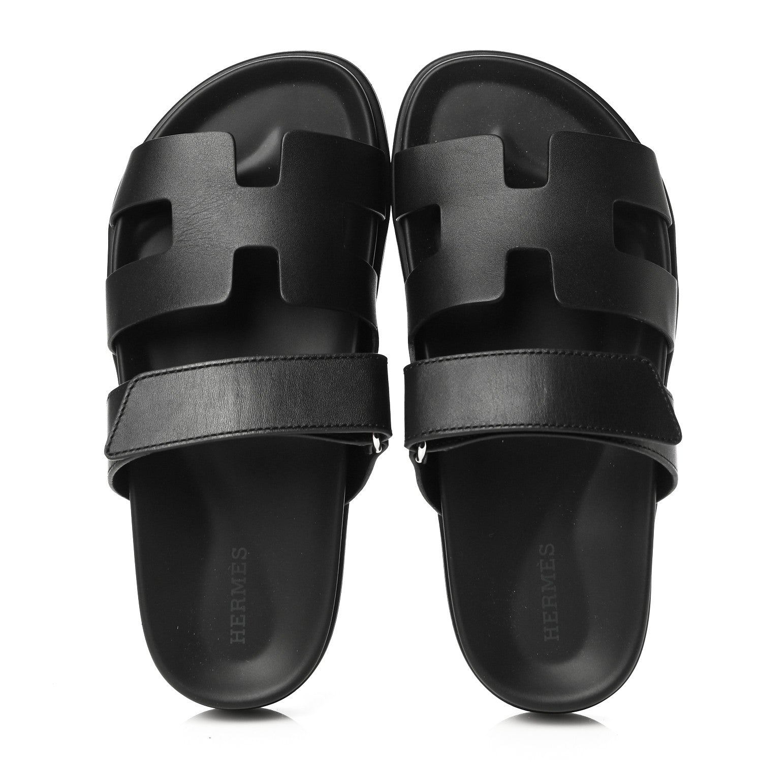 Hermes Calfskin Womens Chypre Sandals 37 Black 6 of 10