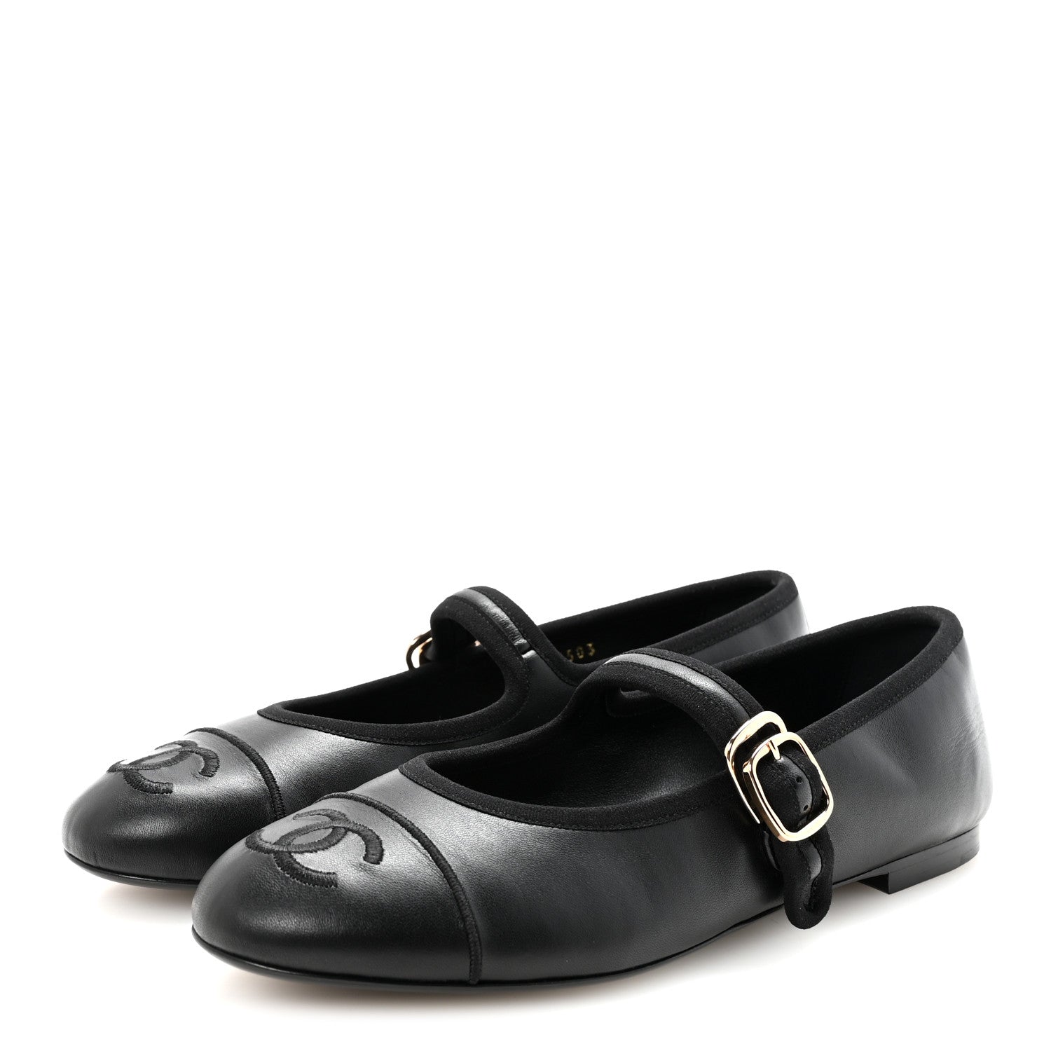 Chanel Lambskin Mary Jane Flats 36.5 Black 1796050 – FASHIONPHILE