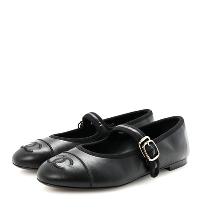 Chanel Lambskin Mary Jane Flats 36.5 Black 4 of 10