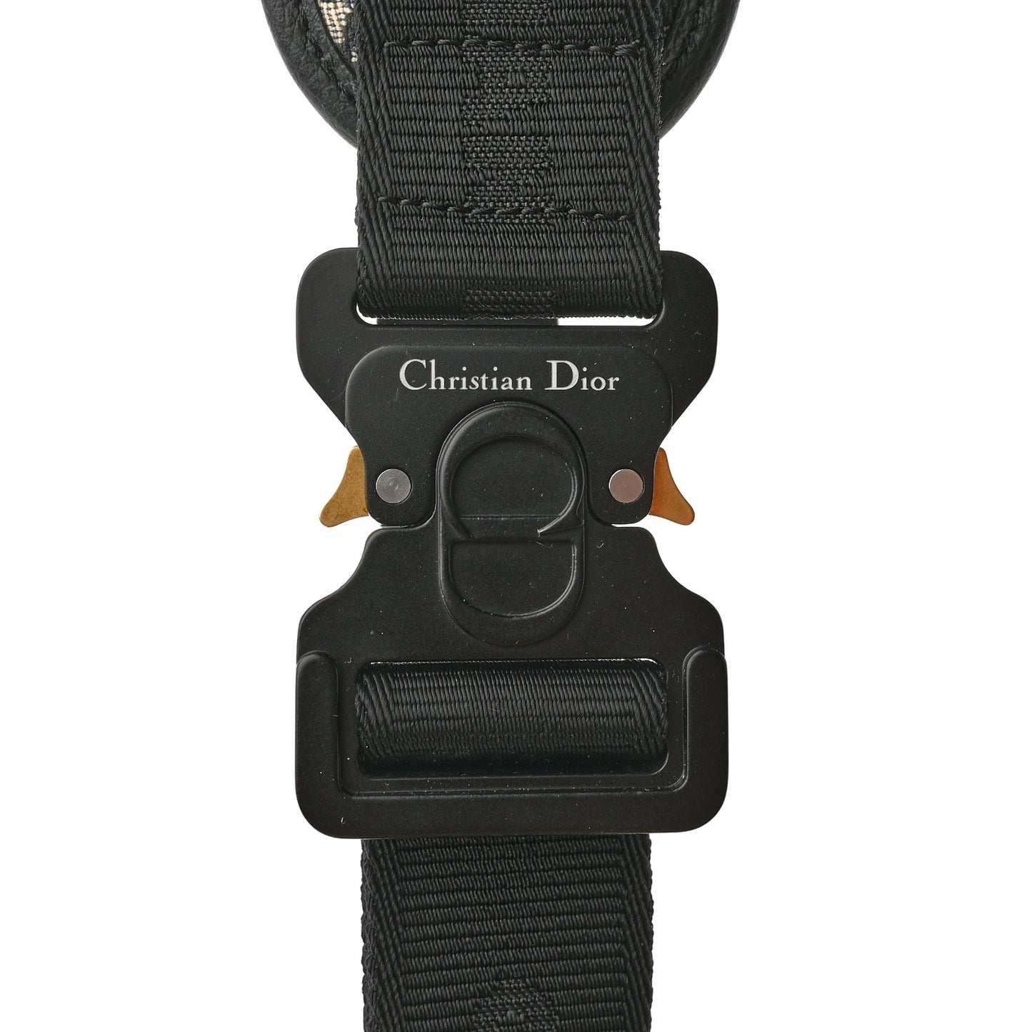 Oblique Grained Calfskin Adjustable Saddle Shoulder Strap With Pouch Black