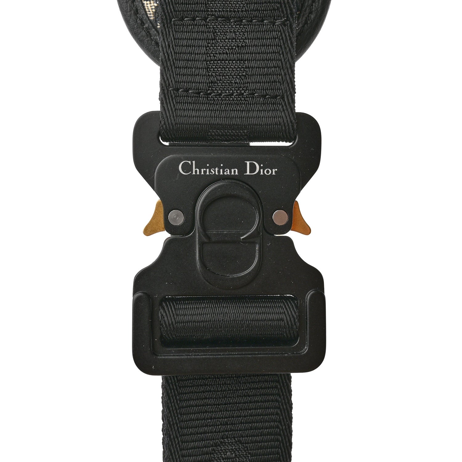 Christian Dior Oblique Grained Calfskin Adjustable Saddle Shoulder Strap With Pouch Black 4 of 12