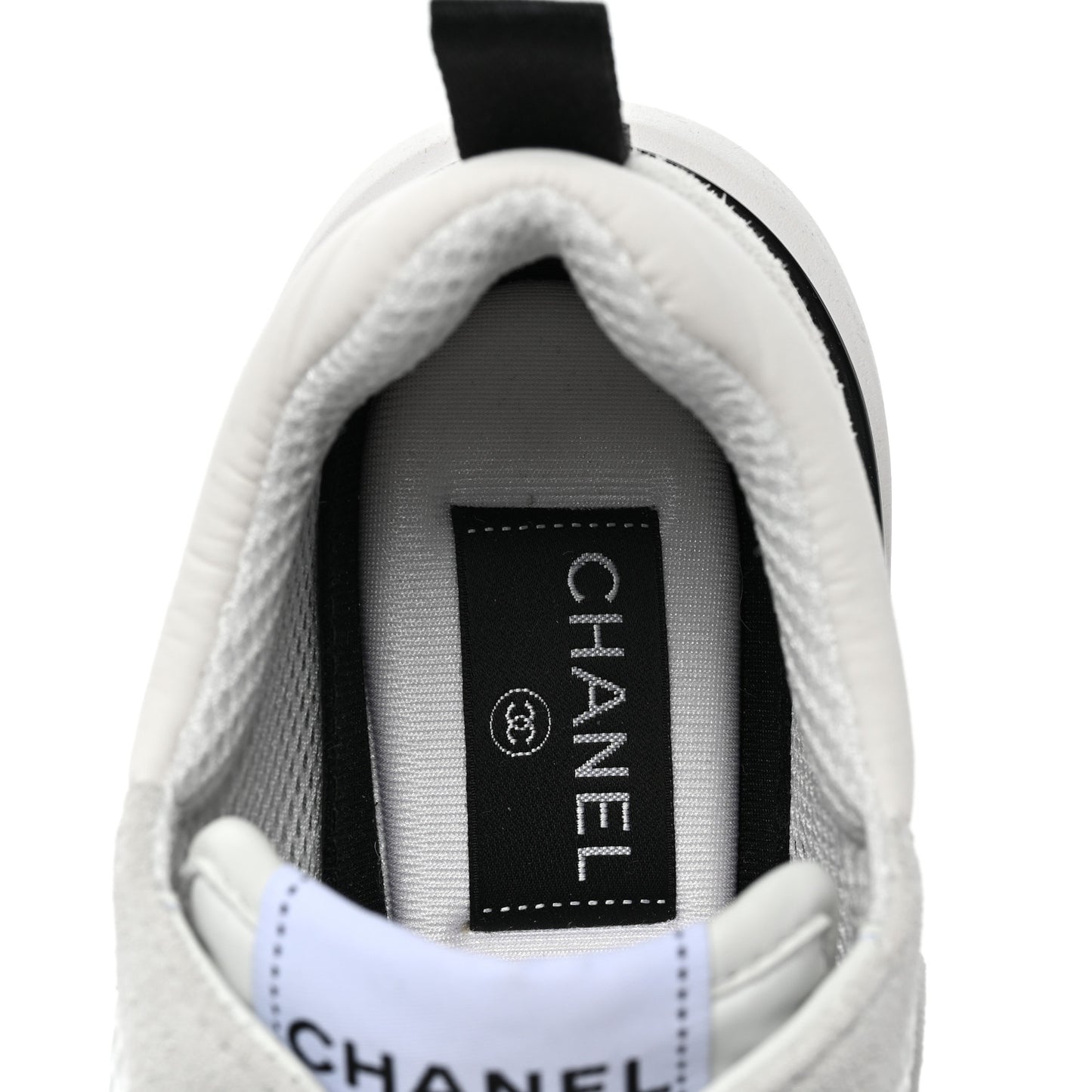 Calfskin Mesh Lycra Suede Womens Logo Sneakers 37 White