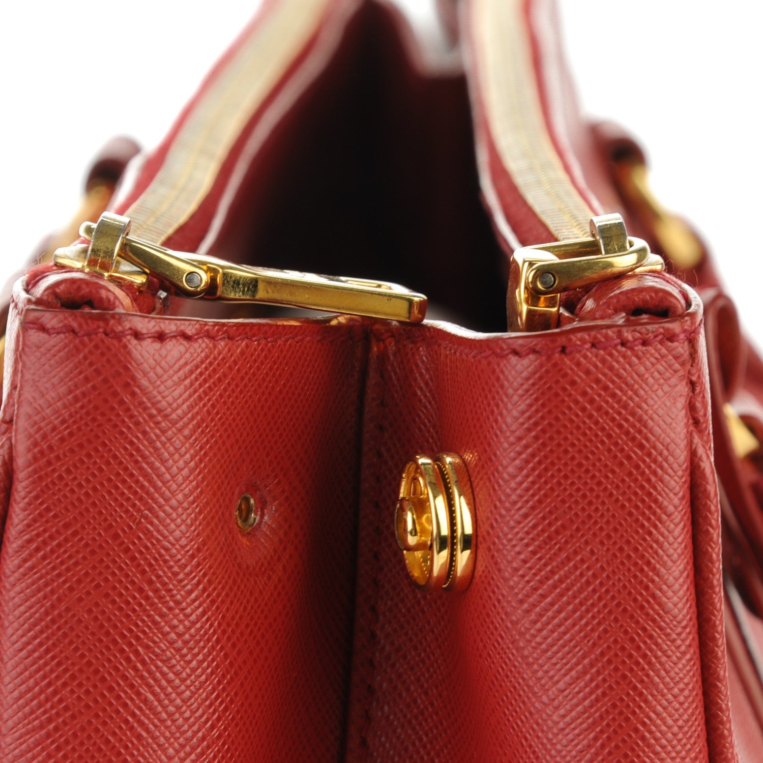 Prada Saffiano Large Galleria Double Zip Tote Fuoco 9 of 10