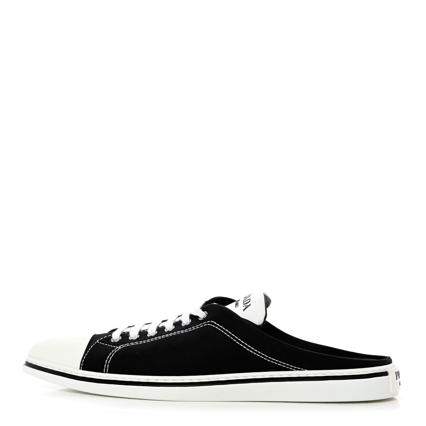 Nylon Gabardine Point-Toe Sneaker Mules 40 Black