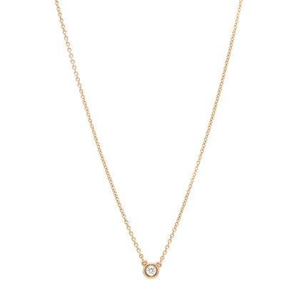 Tiffany 18K Rose Gold Diamond .07ct Elsa Peretti Diamonds by the Yard Pendant Necklace 1 of 7