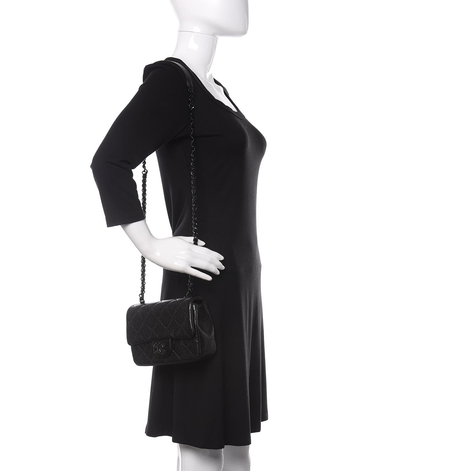 Chanel Caviar Quilted Incognito Mini Square Flap Black 2 of 13