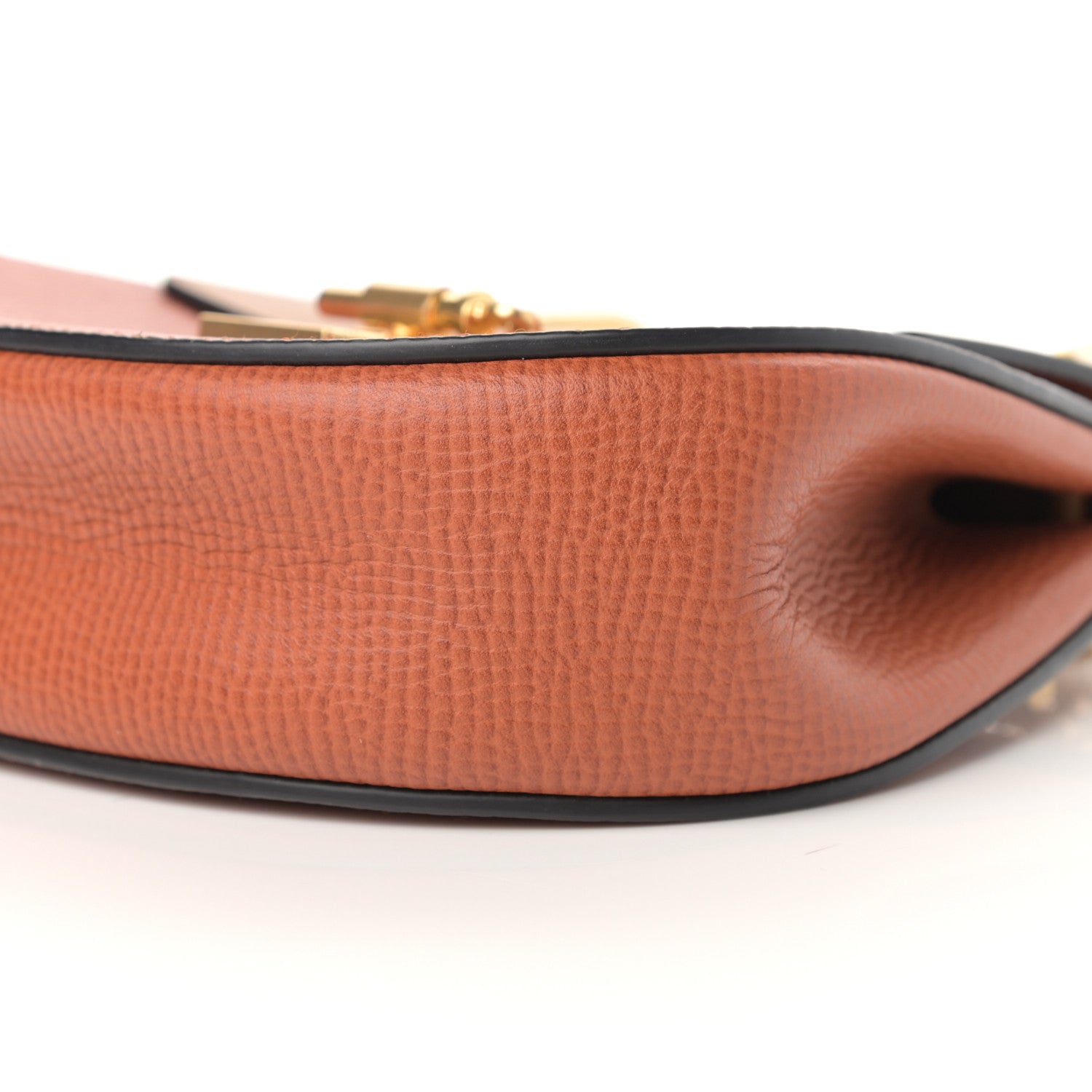 Chloe Grained Calfskin Lambskin Bi-Color Drew Shoulder Bag Orange Mustard 10 of 13