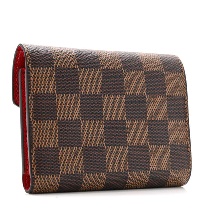 Louis Vuitton Damier Ebene Victorine Wallet Red 3 of 8