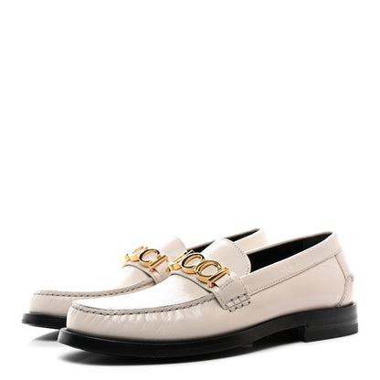 Gucci Goatskin Womens Logo 15mm Loafers 38 Mystic White 3 of 9
