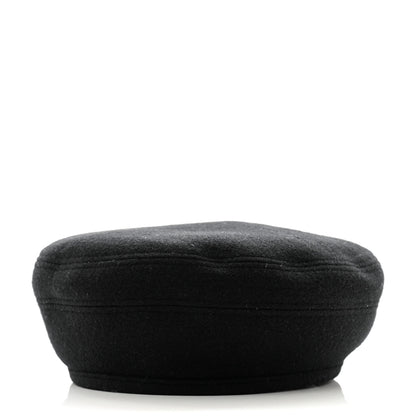 Hermes Wool Cashmere Saint Honore Drap Beret 59 Black 3 of 8