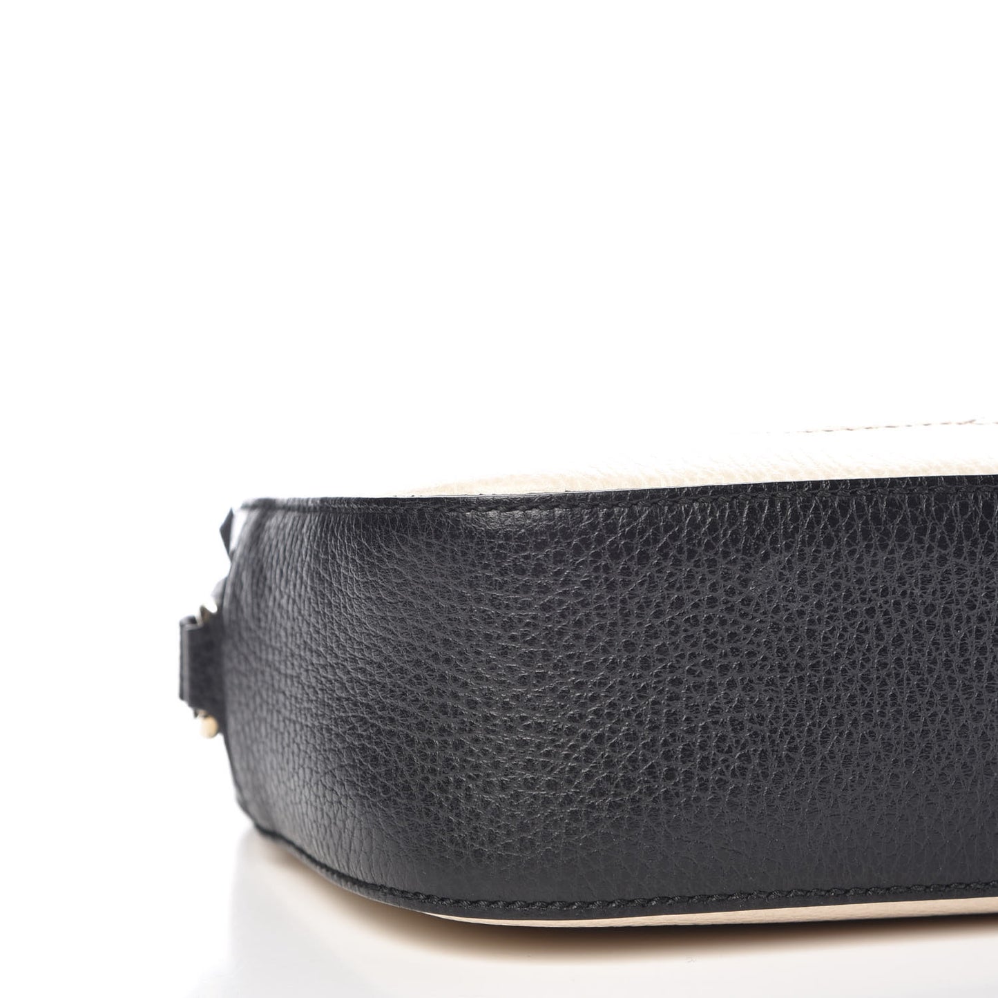 Dollar Calfskin Bi-Color Small Soho Disco Bag Mystic White Black