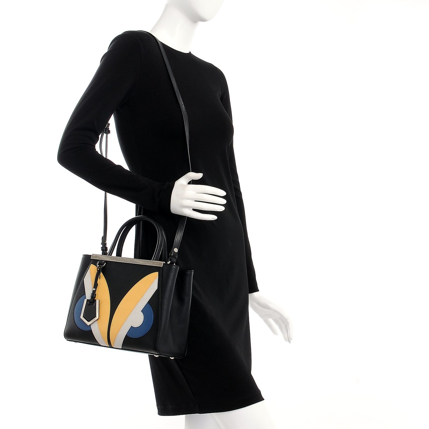 Saffiano Monster Colorblock Petite 2Jours Tote Black