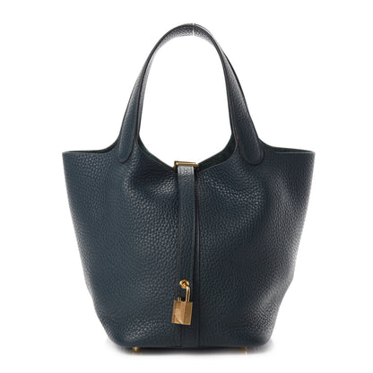 Hermes Taurillon Clemence Picotin Lock 18 PM Vert Cypress 1 of 11