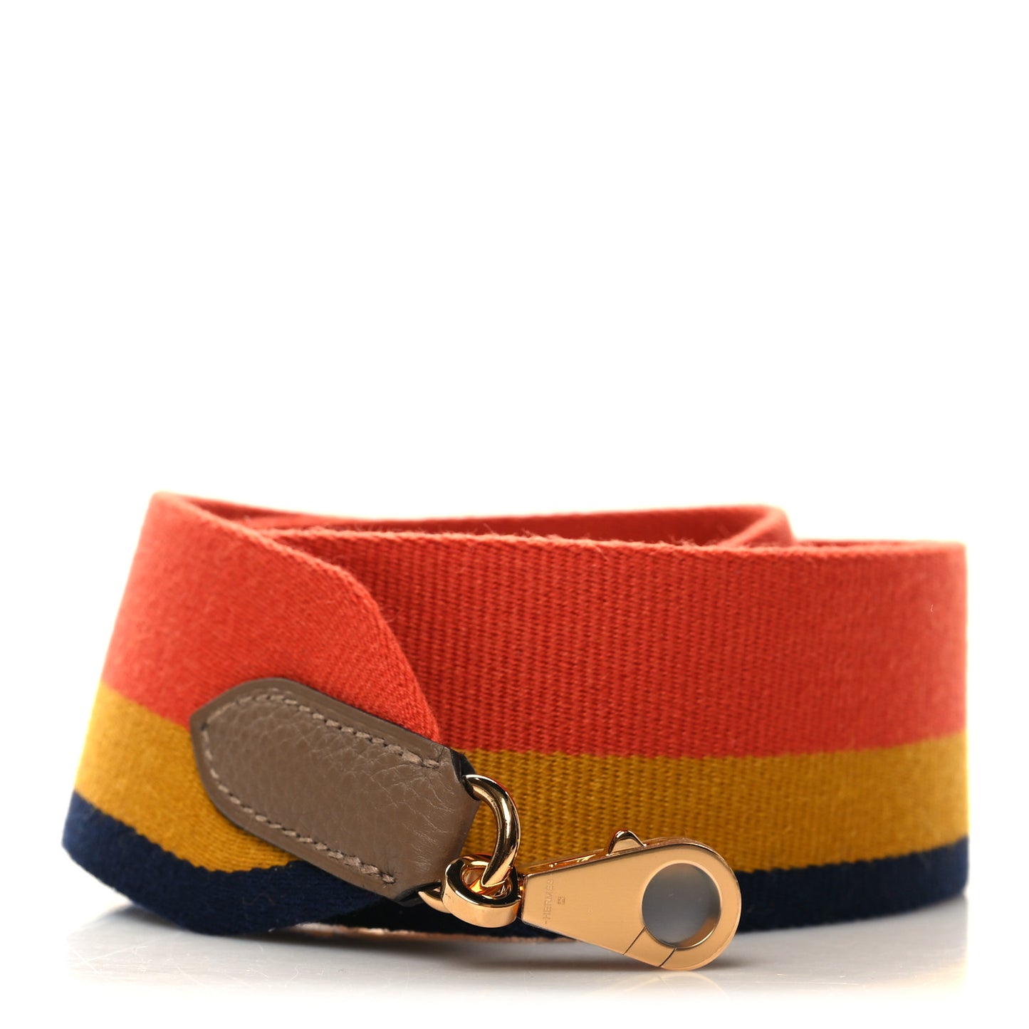 Toile Taurillon Clemence 50mm Shoulder Strap Blue Orange Yellow