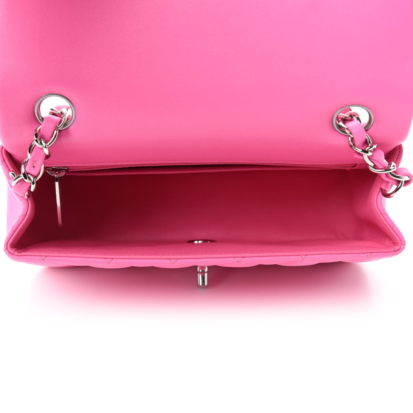 Lambskin Quilted Mini Rectangular Flap Pink